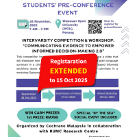 Registration extended to 15 October 2025 for Intervarsity Competition and Workshop: "Communicating Evidence to Empower Informed Decision-Making 2.0"