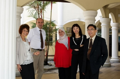 Picture 2: Original Cochrane Malaysia Coordinating Group, from left: Prof Jackie Ho, RUMC; Prof Hans Van Rostenberghe, USM; Datuk Dr. Nor Asiah Mohamad (NIH); Prof Moy Foong Ming, UM; Prof Adi Negara Lufti, MUCM.